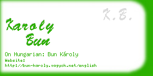 karoly bun business card